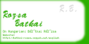 rozsa batkai business card